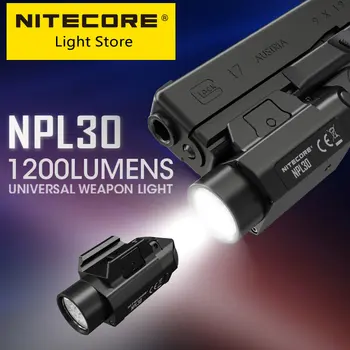 NITECORE NPL30 Zbraň Ľahké Taktické zbrane Lampa 1200 Lumenov LED Armády Baterka pre Airsoft Pištoľ Picatinny Rail 2xCR123A Batérie