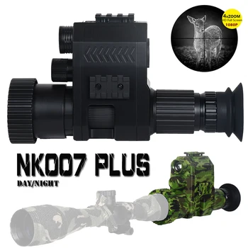 NK007 PLUS INFRAČERVENÉ pre Nočné Videnie, HD 1080P pre Lov Riflescope Optika Pohľad Digitálny Ďalekohľad s Red Dot Taktická Baterka Železničnej