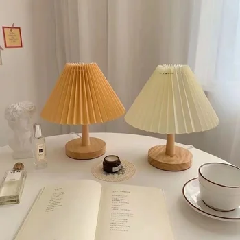 Nordic Skladaný stolná Lampa DIY Skladacia USB Umenie Atmosféru Spálne Posteli Nočné Svetlo Domáce Dekorácie Japonskom Štýle Drevo Svetlo