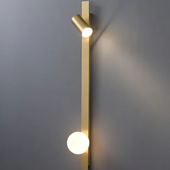 Nový minimalistický Nordic štýl medi led nástenné svietidlo sa používa pre prispôsobené nástenné svietidlo hotela vedľa obývacej izby