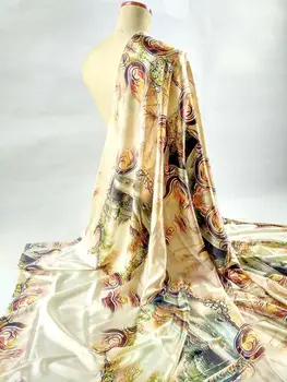 Nový Ženy Šaty Super High-end krajinomaľbou Ťažké Sattin 96% Prírodný Hodváb Textílie Tkané Tissus Au Meter Veľkoobchod Telas