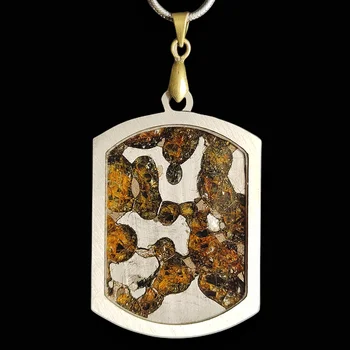 Nádherné Brenham Olivový Meteorit Prívesok Olivový Meteorit Náhrdelník Mužov A Žien Šperky Prírodné Meteorit Materiál