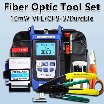 OPTFOCUS 19pcs Optický Tool Kit 10mW Vizuálne Poruchy Locator FTTH Nástroje Fiber Power Meter Optické Taška Vlákniny Sekáčik