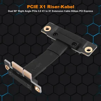 PCIE X1 Stúpačky Kábel Dual 90 Stupňov Pravý Uhol PCIe 3.0 X1, aby X1 Predlžovací Kábel 8Gbps PCI Express 1X Stúpačky Karty - 5 CM