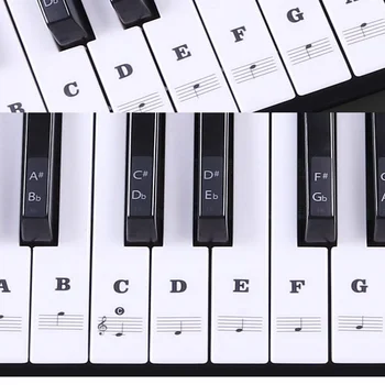 Piano Nálepky Transparentné Klavíra Nálepky 49/61 Tlačidlo Klavír Yamaha Elektronický Keyboard, Klavír Noty Pre Biele Klávesy