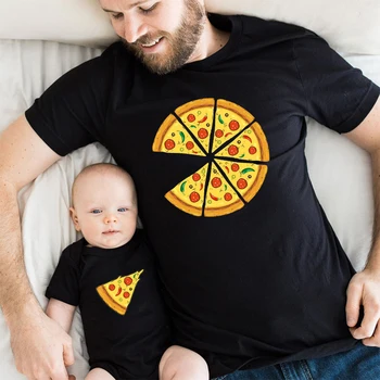 Pizza T Shirt Zodpovedajúce Rodiny Košele Pizza Rodiny Zodpovedajúce Oblečenie Deň Otcov Dar Otca, Syna Oblečenie Darček pre Otca