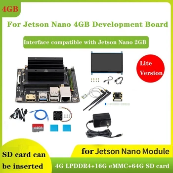 Pre Jetson Nano 4G Lite DEV Kit+Základné Dosky+64 G SD Karta+Cardreader+7Inch Displej+Kamera+Sieťová Karta+Energie