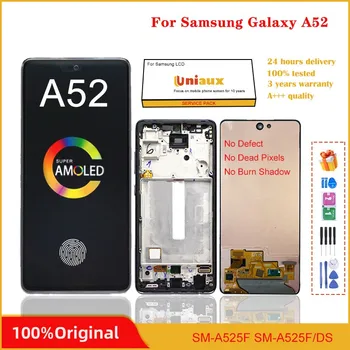 Pôvodná Obrazovka Náhradná Pre Samsung Galaxy A52 4G A525 A525F A525M Displeja Lcd Digitálny Dotykový Displej s Rámom