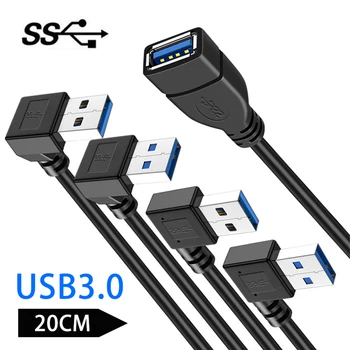 Rýchlosť USB 3.0 Samec Samica Predlžovací Kábel, Vľavo, Vpravo USB 3.0 Dole Koleno Samec na USB 3.0 Žena Adaptér Kábel Dátový Kábel