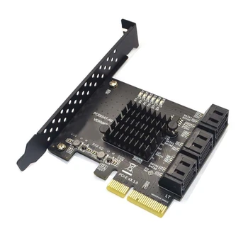SATA PCI E Adaptér 6 Porty SATA 3.0 PCI Express X4 Rozširujúca Karta SATA3.0 Pcie PCI-E SATA Controller Na HDD