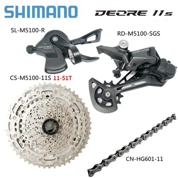 SHIMANO DEORE M5100 11Speed Sada Shifter Prehadzovačka Kazeta 42/51T Reťaz HG-601 X11 diely pre MTB bike 11S sada