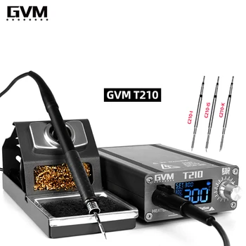 SLNIEČKO GVM T210 Digitálny Displej Nastaviteľná Teplota Spájkovacie Stanice Pre Mobilný Telefón Oprava Zváracích Nástrojov Whith C210 Tipy