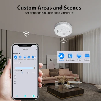 Smart WiFi Tuya Ľudské Telo Snímača Bluetooth-kompatibilné Bezpečnosť Pohybu Detektor Snímanie Spálňa Diaľkové Automaticky Alarm