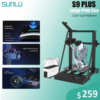 SUNLU 3D Tlačiarne S9 PLUS Tichý Doske na Vlasy Políčko Pripojiť Jednoduchá Montáž Obnoviť Tlač Dotykový Displej Automatické Vyrovnávanie Rýchlo Tepla