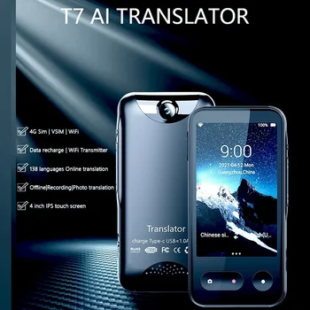 T7 4G Internet Smart Hlas Prekladateľ 138 Viacerých Jazykov v Reálnom Čase Okamžité Off Line, Preklad AI Konverzie Nové