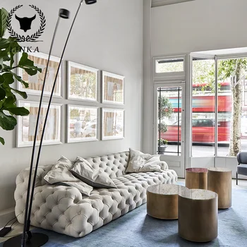 Taliansky štýl svetlo luxusné pracky gauč, post-moderné kožené dizajn, jednoduché a kreatívne obývacia izba zmes gauč