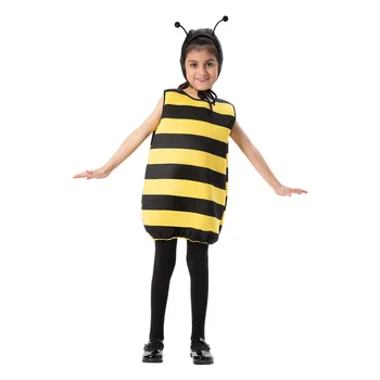 Unisex Zvierat, Včela Kostým Dieťa Deti Chlapci Dievčatá Hubky JumpSuit Purim Halloween Školy Strany Maškarný Cosplay