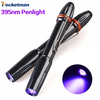 UV Blacklight 395nm Baterka Ručné LED Ultrafialové Pochodeň Prenosné Vreckové UV Lampa s Klip Detektor, Pet Moču