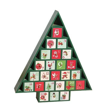 Vianočné Drevené Kalendár Kabinetu Vianočný Stromček Ploche Ozdoby, Dekorácie Časovač Vlak Ozdoby