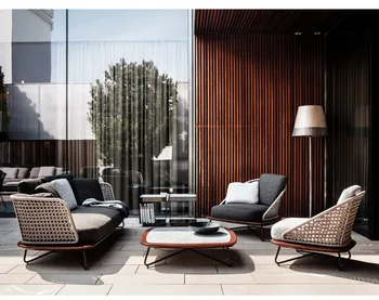 Vonkajšie masívneho dreva gauč ratan tkané nádvorie obývacia izba záhradu, balkón jednoduché voľný čas nábytok, konferenčný stolík zmes