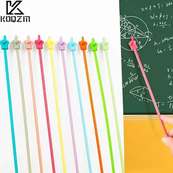 Vyučovanie Ukazovateľ Prst Dizajn Farebné Non-slip Plastová Rukoväť Ohybný Deti Ručné Moderátorka Výučby Stick 10pcs