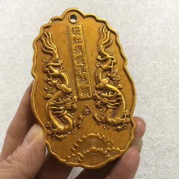 Zber Čína Mosadz Imitácia Antické Príkaz Bronzovú Medailu Socha Kovové Remesiel Domáce Dekorácie#13
