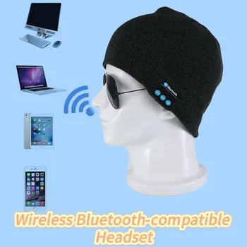 Zimné Bluetooth-Kompatibilné Slúchadlá USB Nabíjateľné Music Headset Pletenie Klobúk Spp Bezdrôtový Športové Slúchadlá Pre Mužov, Ženy