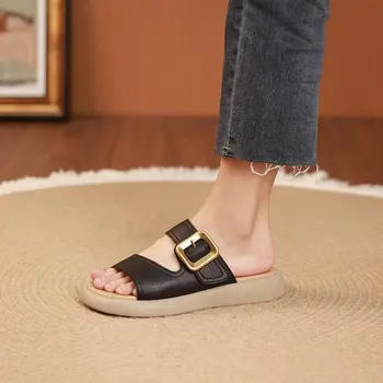 Značka Dizajnér Ženy Platformu Sandále Zlata Pracka Roman Topánky Nové Letné Kovový Kruh Gladiator Sandalias Mujer pláži papuče 42