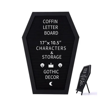 Čierny Plstený List Rada, Gotický Message Board Office Home Decor List Doska s 340 Biela Premenlivé Znaky