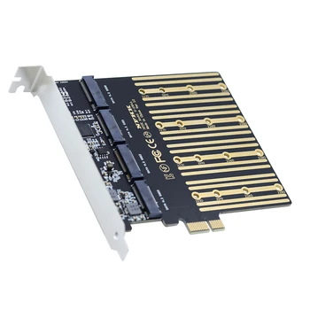 Štyri SATA NGFF Tlačidlo B+M SSD PCI-E 1x Doske Ploche Adaptér Converter SSD Karty ASM1064 2280